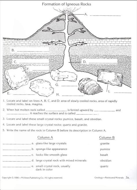 free rocks and minerals worksheets | Geology / Rocks & Minerals Transparencies and Reproducible ...