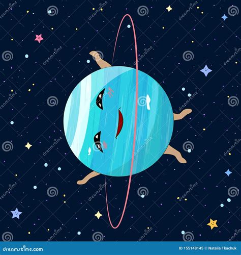 Cartoon Uranus Planet. Vector Illustration Isolated On White Ba | CartoonDealer.com #120796576