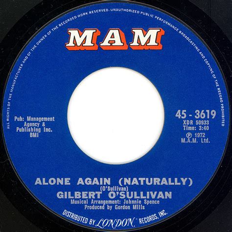 Gilbert O'Sullivan - Alone Again (Naturally) (1972, Vinyl) | Discogs