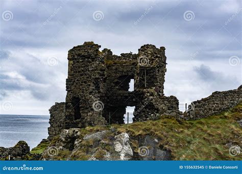 Ruins of the Castle Kinbane on the Kinbane Head Editorial Image - Image ...