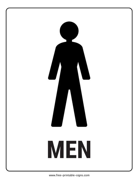 Printable Men Restroom Sign – Free Printable Signs