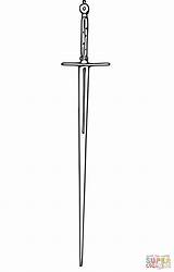 Coloring Pages Sword sketch template