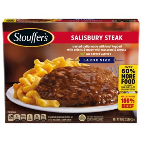 Stouffer's Large Size Salisbury Steak Frozen Meal, NET WT 16 OZ ...