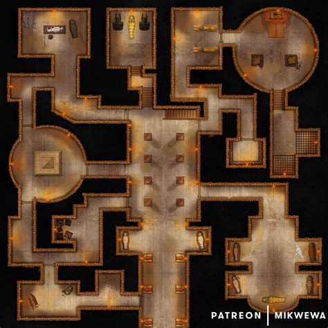 Inside of a Pyramid [1st floor] [30x30] : battlemaps