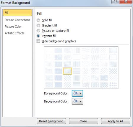 Format Background options in PowerPoint