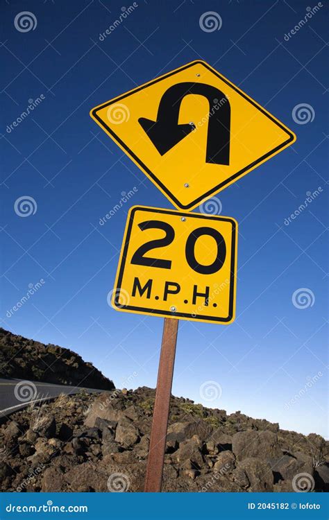 Yellow caution sign. stock photo. Image of travel, volcanic - 2045182