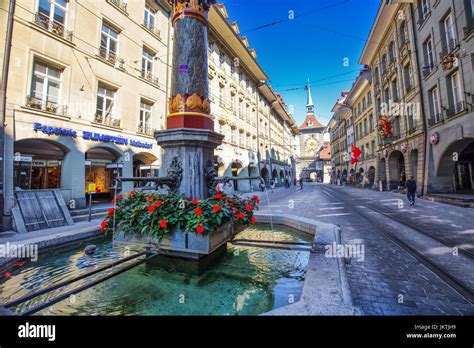 View of Bern old city center. Bern is capital of Switzerland and fourth ...