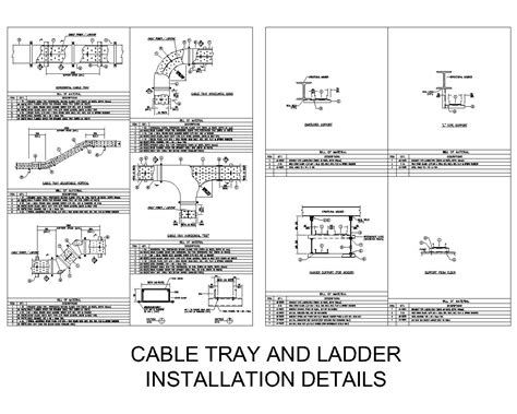 Cable Tray and Ladder Installation Details - CAD Files, DWG files, Plans and Details