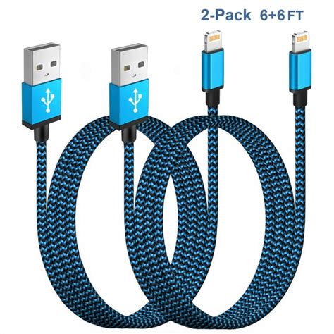 iPhone Charger 6ft 2Pack, Aioneus iPhone Charging Cable, Nylon Braided ...