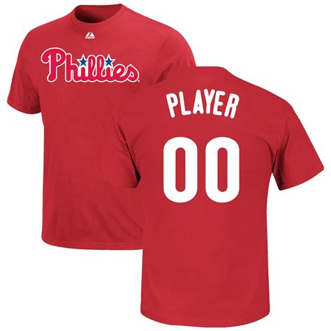 Majestic Philadelphia Phillies Red Custom Roster Name & Number T-Shirt