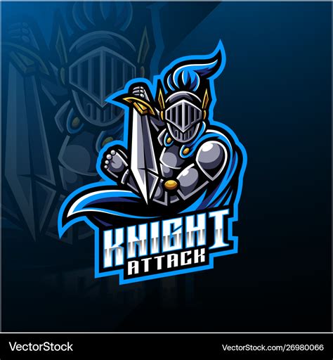 Knight sport mascot logo design Royalty Free Vector Image