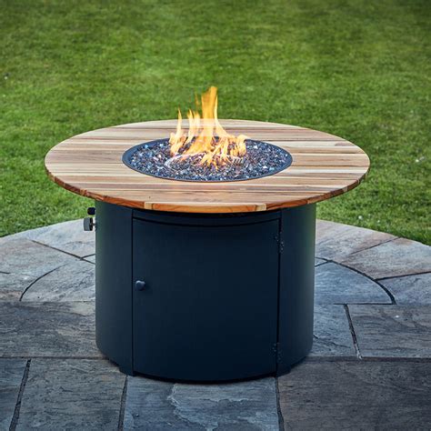 NEW Sherwood Gas Fire Pit with Timber Table - OUT370771 – Outback Barbecues