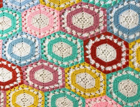 Hexagon Afghan Crochet Pattern PDF Download,crochet Hexagon Tutorial ...