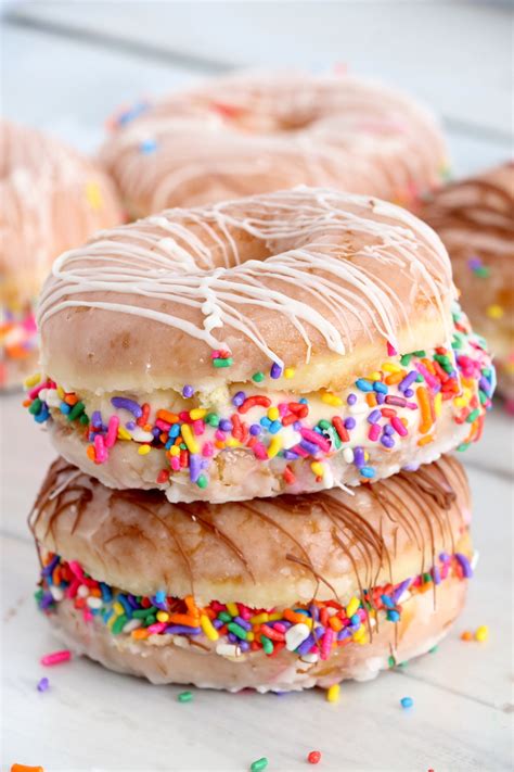 Donut Ice Cream Sandwiches - Bitz & Giggles