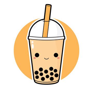 Boba Tea Cartoon Images / Cute Kawaii Character Black Tapioca Pearls ...