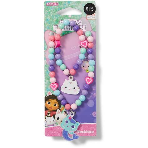 Gabby's Dollhouse Kids Beaded Necklace & Bracelet Set - Multi | BIG W