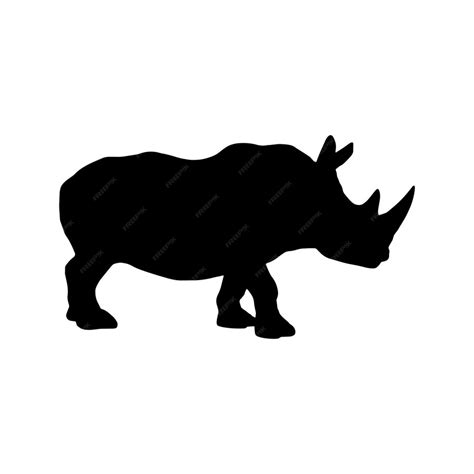 Premium Vector | Rhinoceros silhouette set collection isolated black on white background vector ...