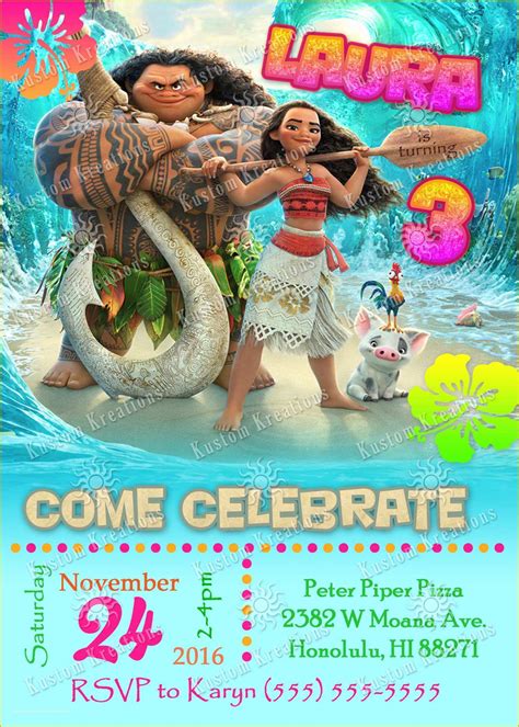 Baby Moana Invitation Template Free Of Moana Birthday Invitations | Heritagechristiancollege