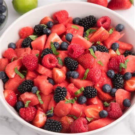 Watermelon Fruit Salad with Fresh Berries