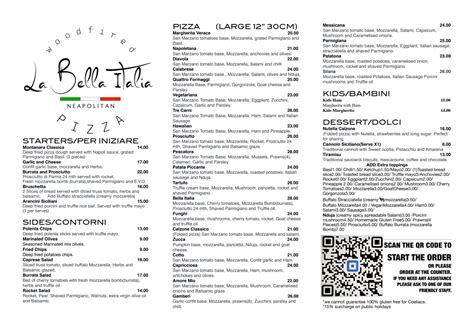 Menu 2023 - La Bella Italia in Scarness | TheFork