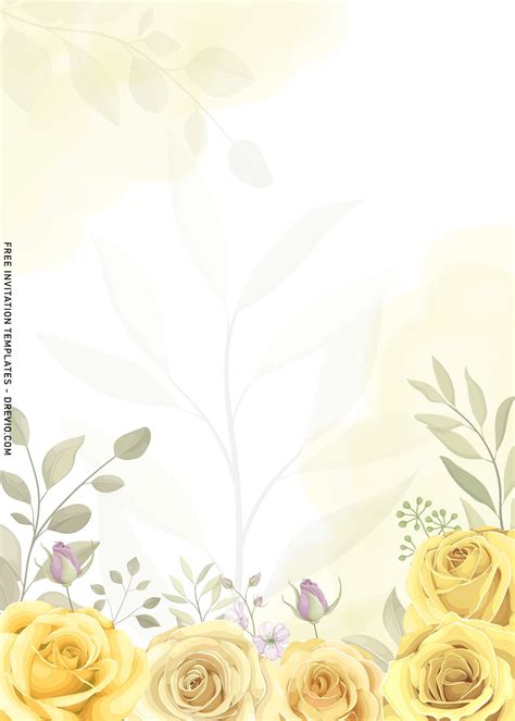 11 beautiful yellow roses wedding invitation templates – Artofit