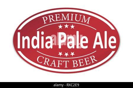 IPA or India Pale Ale Badge or Label. Craft beer vector design features ...