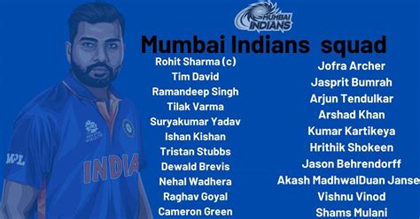 Mumbai Indians team 2023, MI players' salary, matches, auction, and squad