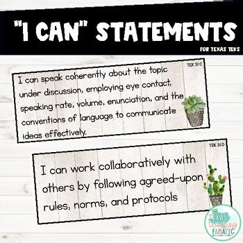 I Can Statements 3rd Grade ELAR by Texas Teaching Fanatic | TPT