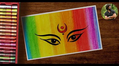 Navratri Drawing Step by Step | Durga drawing with Oil Pastels using 9 ...