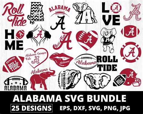 Alabama Svg Alabama Crimson Tide Svg NCAA Football Svg - Etsy