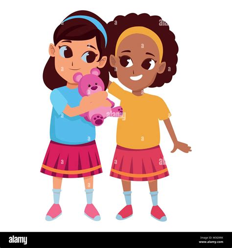 Kids friends playing and smiling cartoon Stock Vector Image & Art - Alamy