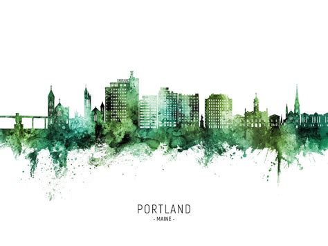 Portland Maine Skyline #65 Digital Art by Michael Tompsett - Fine Art America