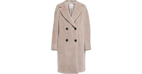 Max Mara Roseto Wool-blend Coat in Natural | Lyst