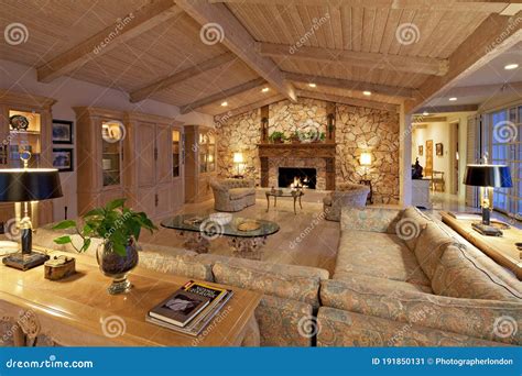 Modern Living Room Interior of Luxury Manor House Editorial Photo ...