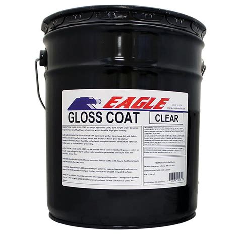 Eagle 5 Gal. Gloss Coat Clear Wet Look Solvent-Based Acrylic Concrete Sealer-EUC5 - The Home ...