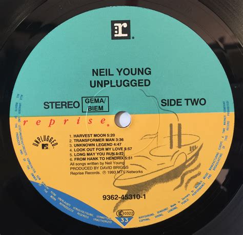 Lot 179 - NEIL YOUNG - UNPLUGGED LP (ORIGINAL EU 1993