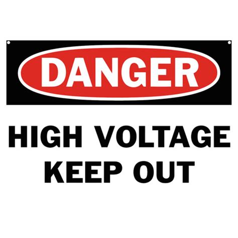 Danger High Voltage Keep Out Safety Sign