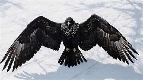 Premium Photo | Eagle flying in the snow on a sunny day in wintergenerative ai