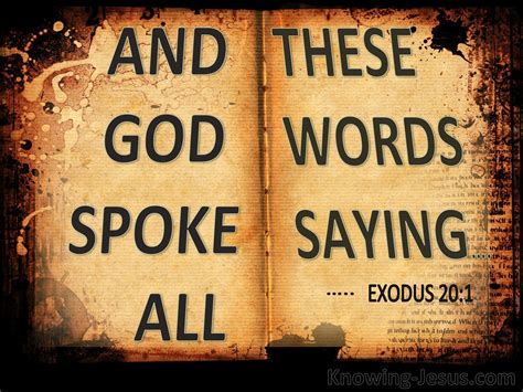 What Does Exodus 20:1 Mean?