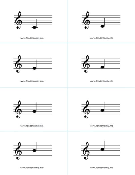 Musical Note Flashcards for beginning piano students {free printable from www.flandersfamily ...