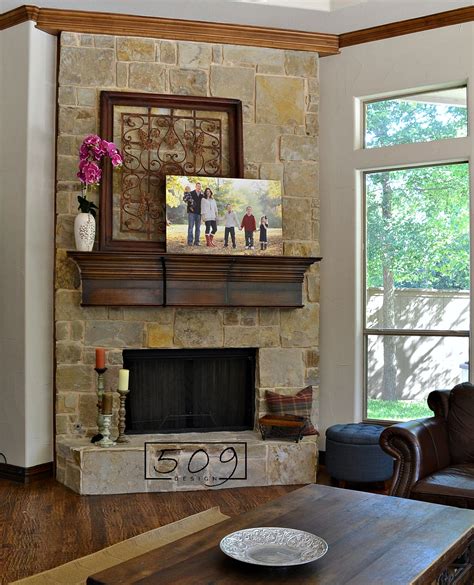 Rustic stone fireplace | 509 Design