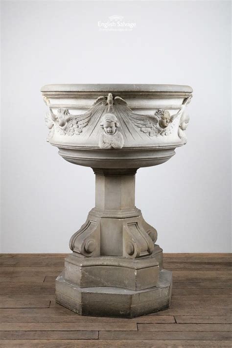 Reclaimed antique sandstone church font