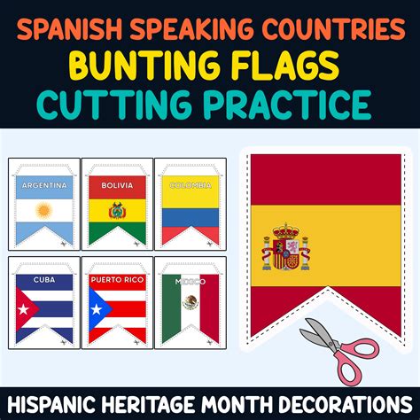 Spanish Speaking Countries Flags : Hispanic Heritage Month Bunting Decoration | Made By Teachers