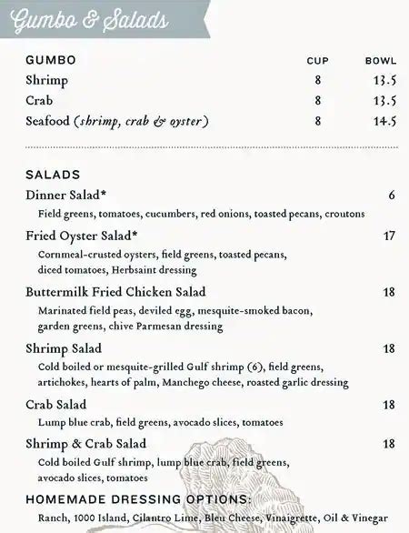 Menu at Goode Company Seafood restaurant, Houston, Katy Fwy #400