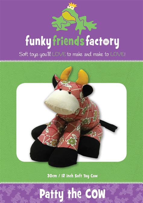 Patty the Cow Plush Toy Sewing Pattern From Funky Friends | Etsy