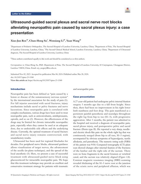 (PDF) Ultrasound-guided sacral plexus and sacral nerve root blocks ...