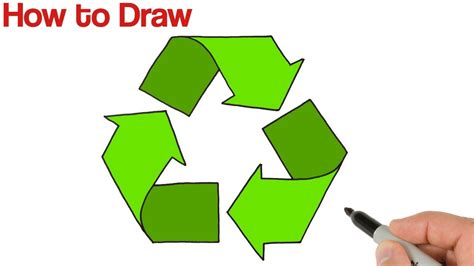 How to Draw Recycle Symbol Logo Easy - YouTube