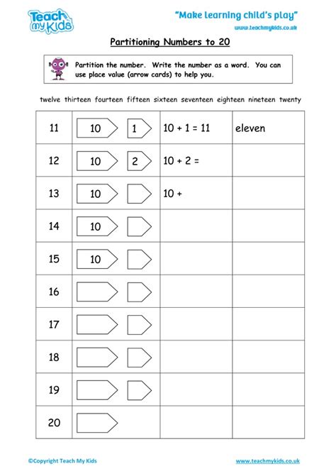 Partitioning Numbers Year 1 Worksheets - falljobros