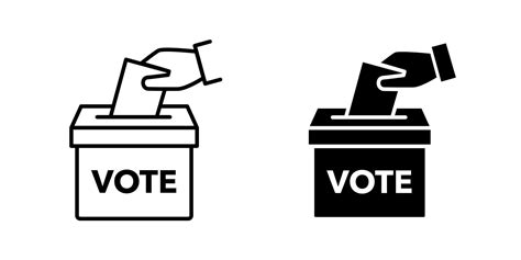 Hand voting ballot box icon. Election Vote concept. Simple line design. Logo Election Vote ...