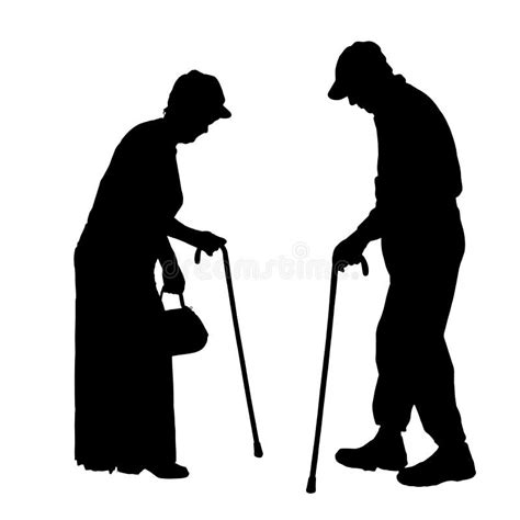 Old People Walking Silhouette